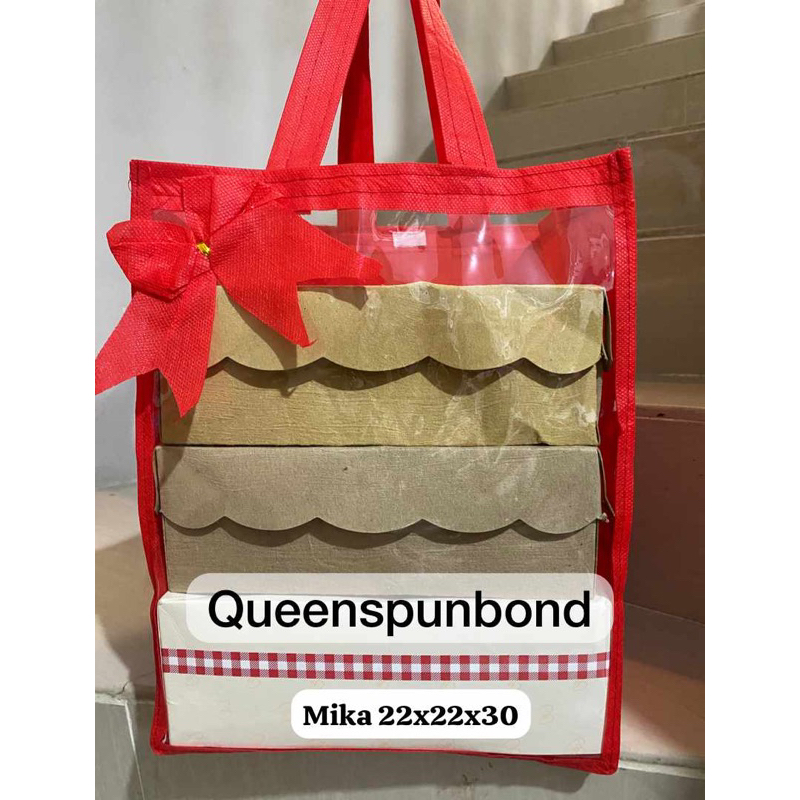 HARGA LUSIN 12 BIJI - TAS HAJATAN MIKA PREMIUM DI KELASNYA TEBAL 0.25 MM  SPUNBOND 22x22x30