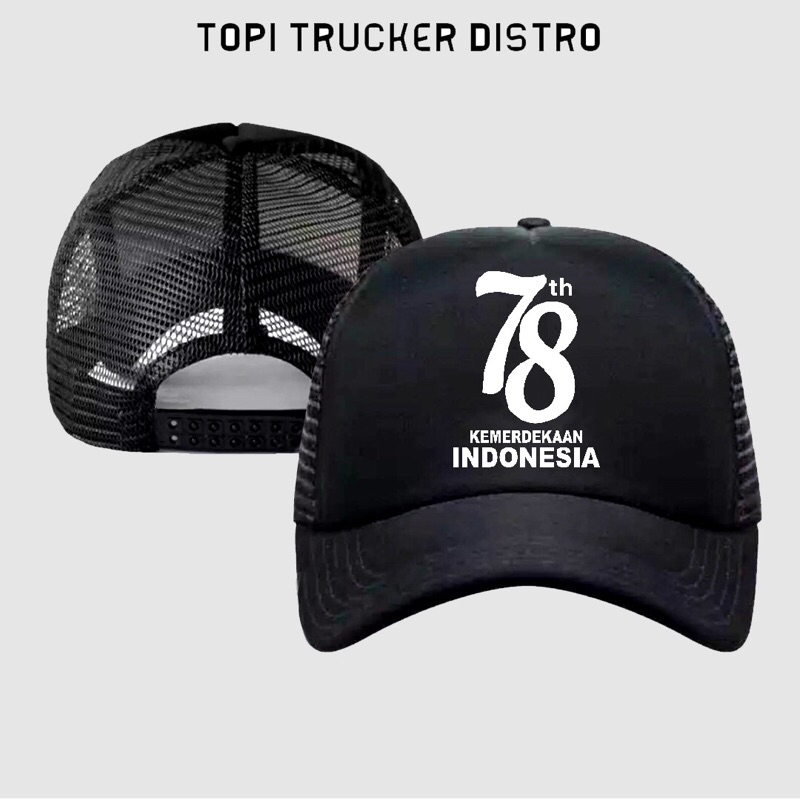 Topi Trucker 78 th KEMERDEKAAN INDONESIA - HITAM