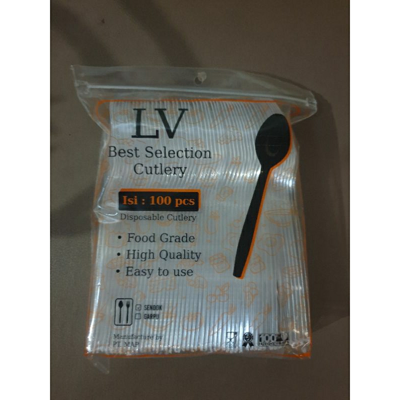 Sendok plastik bening 100 pack