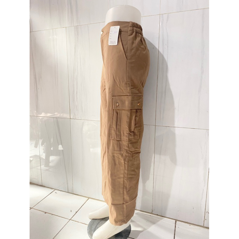 celana kulot cargo wanita katun twill premium