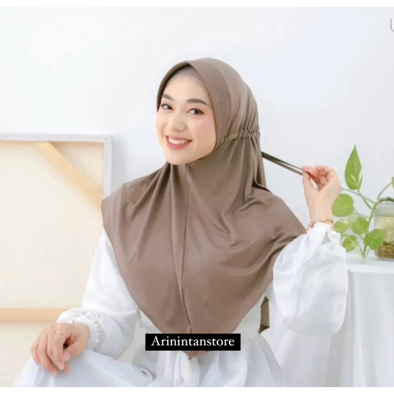 Jilbab Bergo Serut Hamidah Jersey Premium//Hijab Serut Hamida/Bergo Serut Hamida