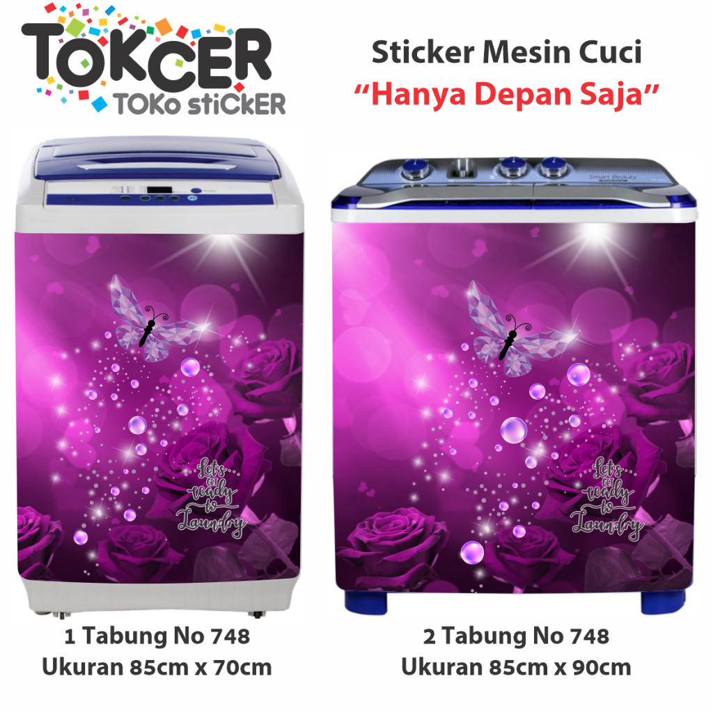 STIKER Kulkas/Stiker Kompor/Stiker Magicom/Stiker Mesin Cuci/ Stiker Ac motif Kupu-Kupu UNGU Bintang