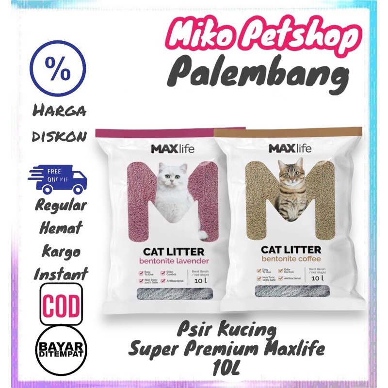 Pasir Kucing Gumpal Wangi Super Premium MAXLIFE 10L