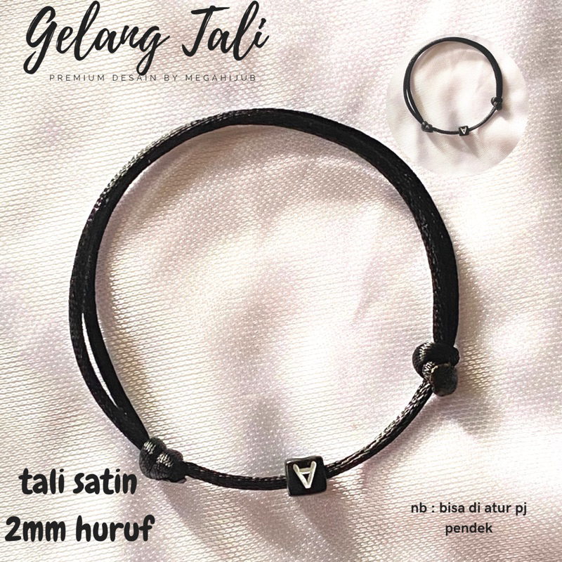 GELANG TALI INISIAL HURUF TALI SATIN MURAH BISA MILIH HURUF