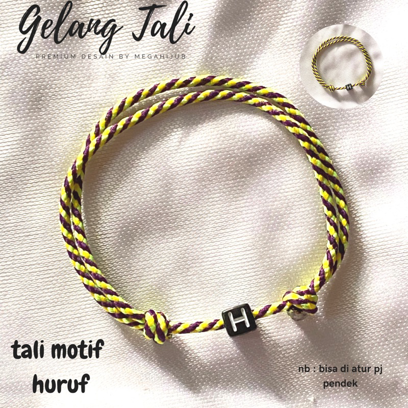 GELANG TALI INISIAL HURUF TALI SATIN MURAH BISA MILIH HURUF