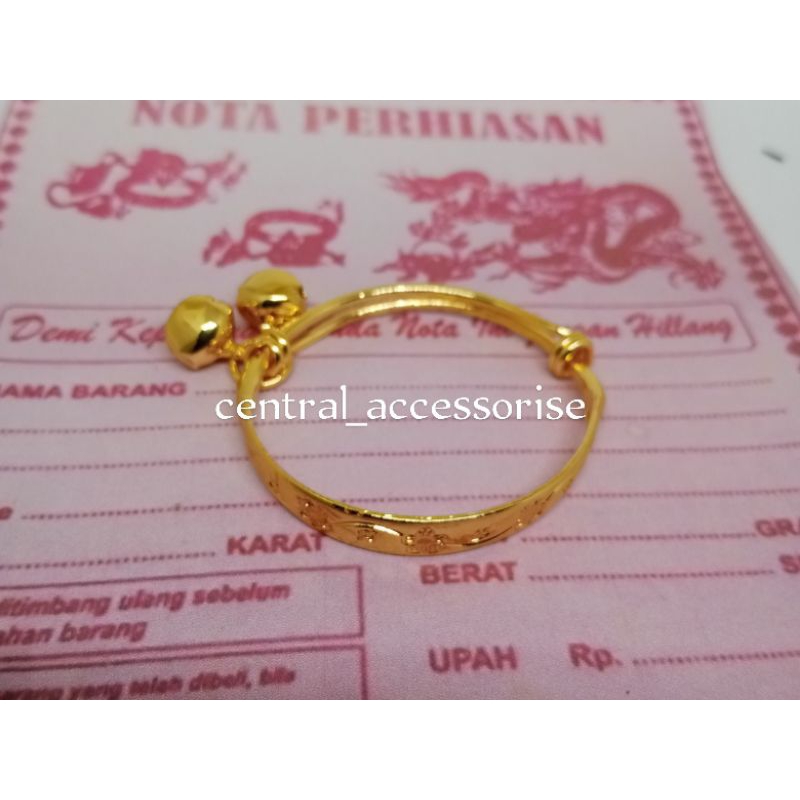 gelang kerincing anak bayi merip dengan emas