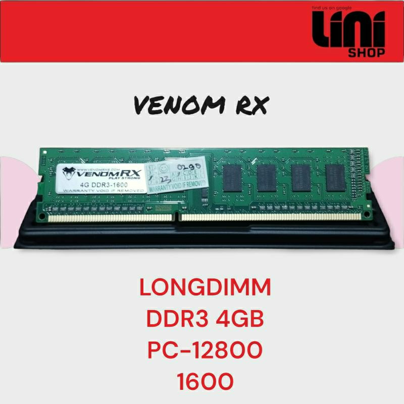 RAM PC VENOM RX DDR3 8GB 4GB 12800 1600 longdimm memory