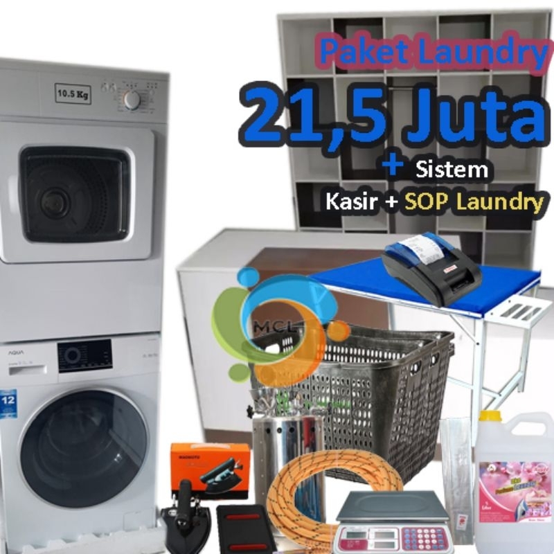 PAKET USAHA LAUNDRY KILOAN RAK LAUNDRY DAN MEJA KASIR LAUNDRY SATU SET DENGAN PERLENGKAPAN DAN PERAL