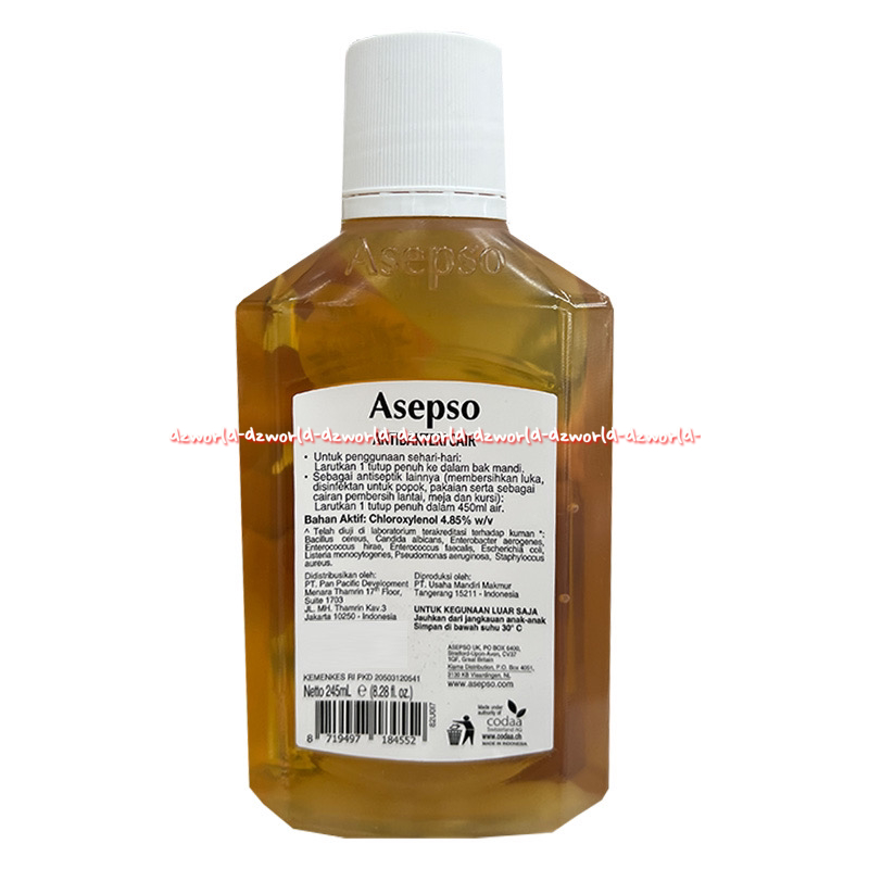 Asepso Antibacterial Liquid 254ml Disinfectant Cairan Pembersih Untuk Mandi Membunuh Kuman Cairan Anti Bakteri Desinfektan Asepsso Cair