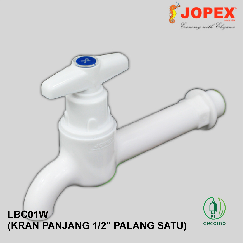 Kran Air Tembok Body Panjang Jopex 1/2 inch Palang Satu LBC01W