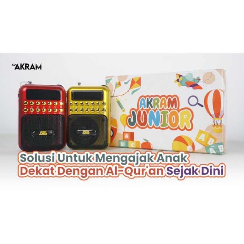 Speaker Murottal Al Akram Junior Spiker Quran Mini Speker Alquran Edukasi Anak Support Headset USB Micro SD Radio FM