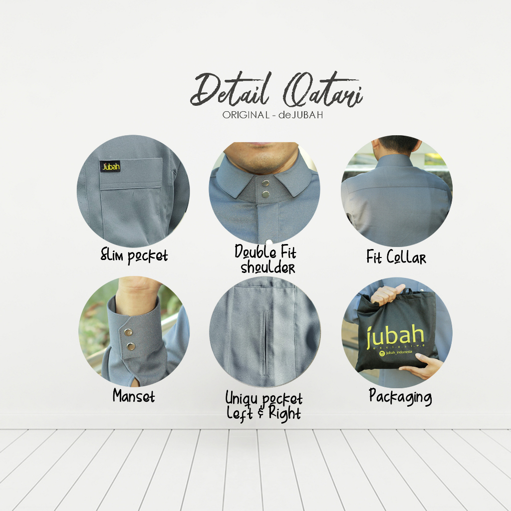 DeJubah - Qatari Gamis Jubah Pria Slimfit Dewasa-2
