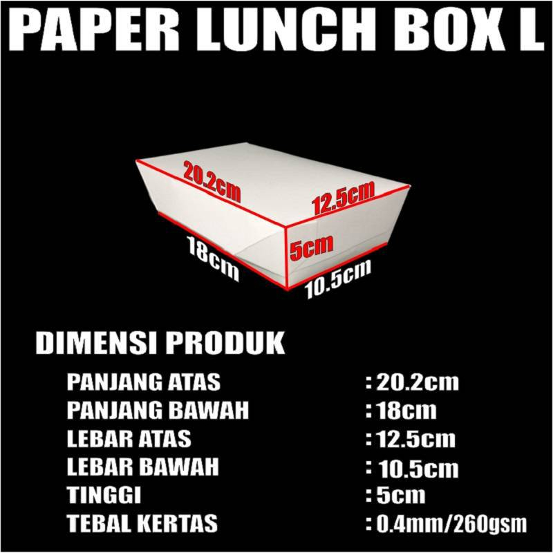 Paper Lunch Box Per Pack Uk L Food Tray Makan Kotak Makanan Kertas