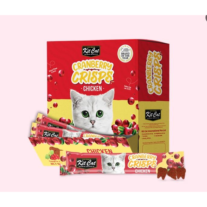 KIT CAT CRISPS 20GR Cranberry - Snack Kucing Gigi Sehat Cemilan Jajan Dental Bersihkan Karang Gigi