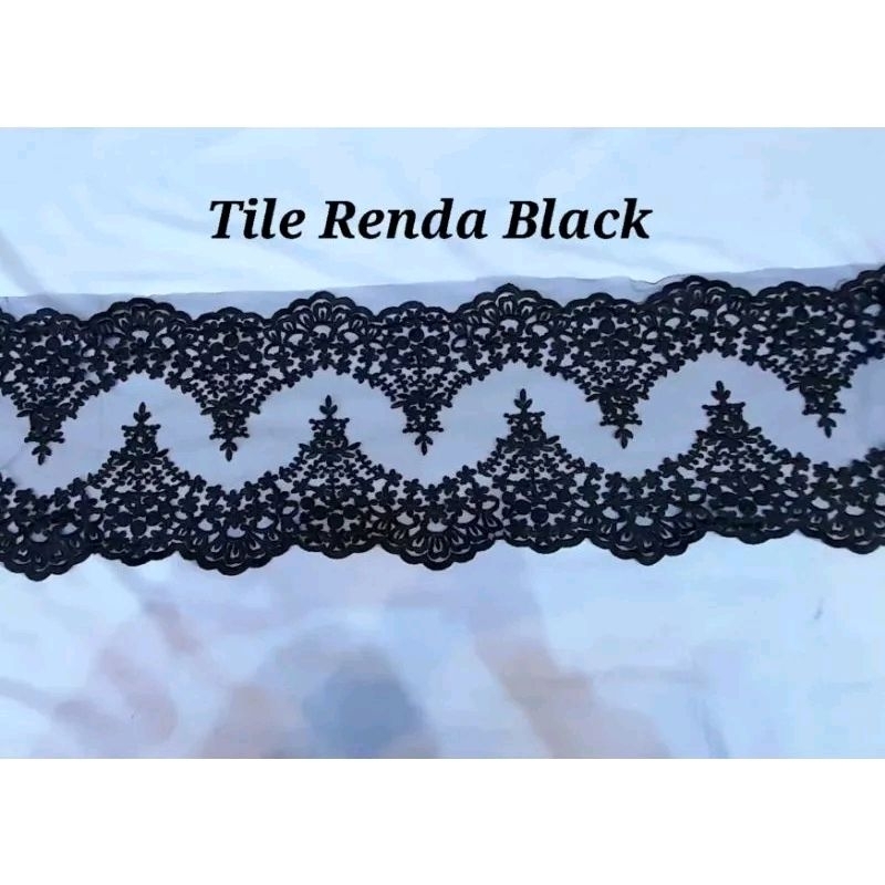 Tille Renda Bordir/Renda Bordir Black/Tille Renda/Renda Bordir Black