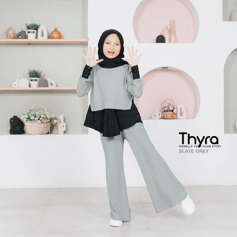 GAMIS ANAK THYRA SET KIDS BAHAN CRINKLE AIRFLOW MOTIF POLOS LD 94 PB 65 CM PC 85 CM KANCING BELAKANG GAMIS ANAK PREMPUAN TERBARU 2023 KEKINIAN BAJU MUSLIM ANAK MODERN PAKAIAN MUSLIM ANAK PREMPUAN