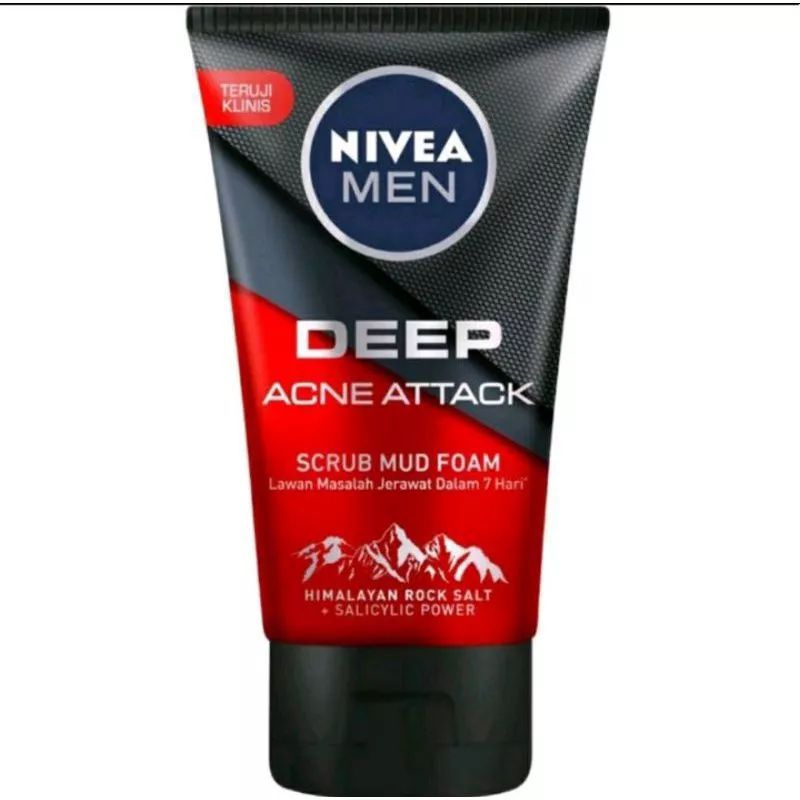 Nivea men deep acne attack scrub mud foam 100ml