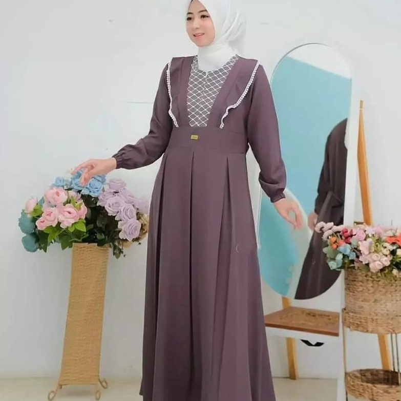 ALFAZZA SHERA DRESS - GAMIS CRINKEL AIRFLOW PREMIUM MIX RENDA - GAMIS WANITA JUMBO