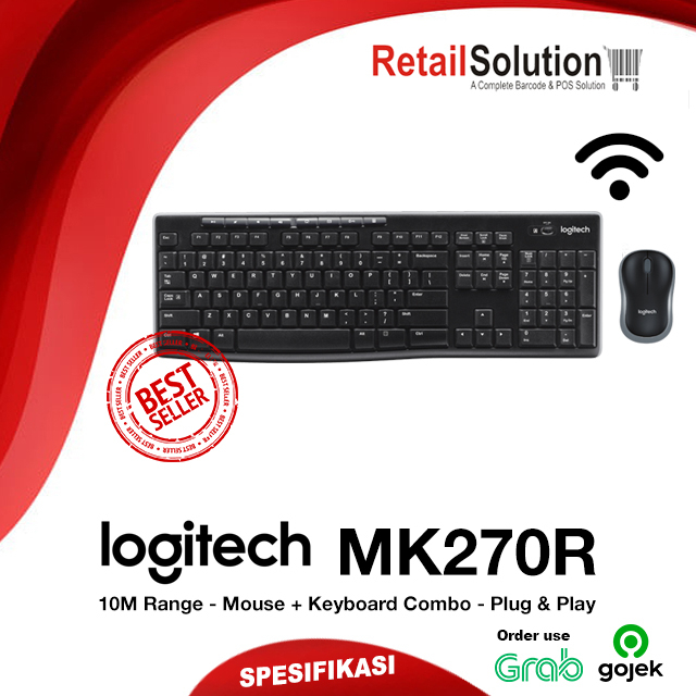 Logitech MK270R Wireless Combo - Keyboard Mouse Bundle MK270