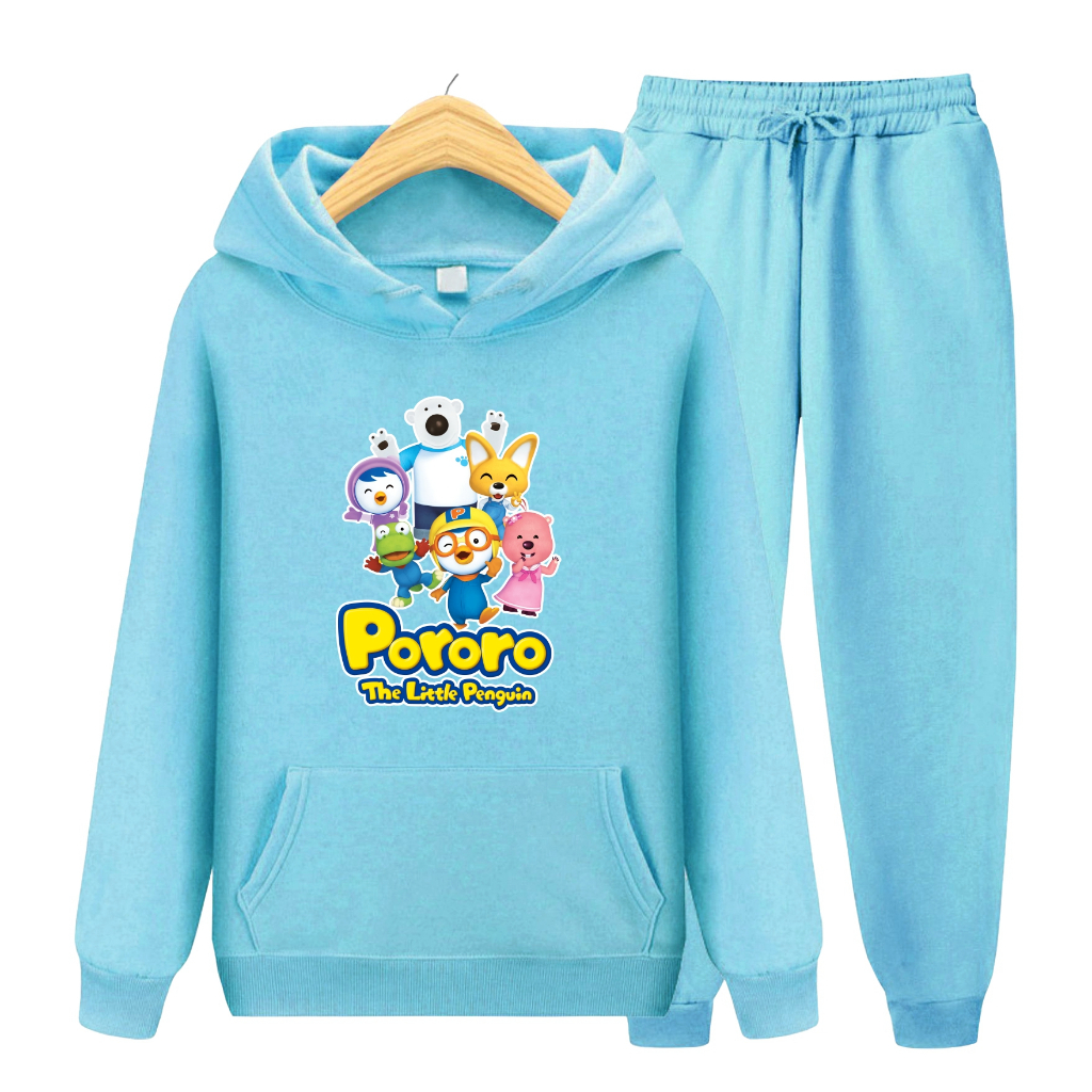 FenishaStore PORORO The Little Penguin Sweater Hoodie Anak Atasan Dan Setelan Usia 4-14 Tahun Bisa Bayar Ditempat COD