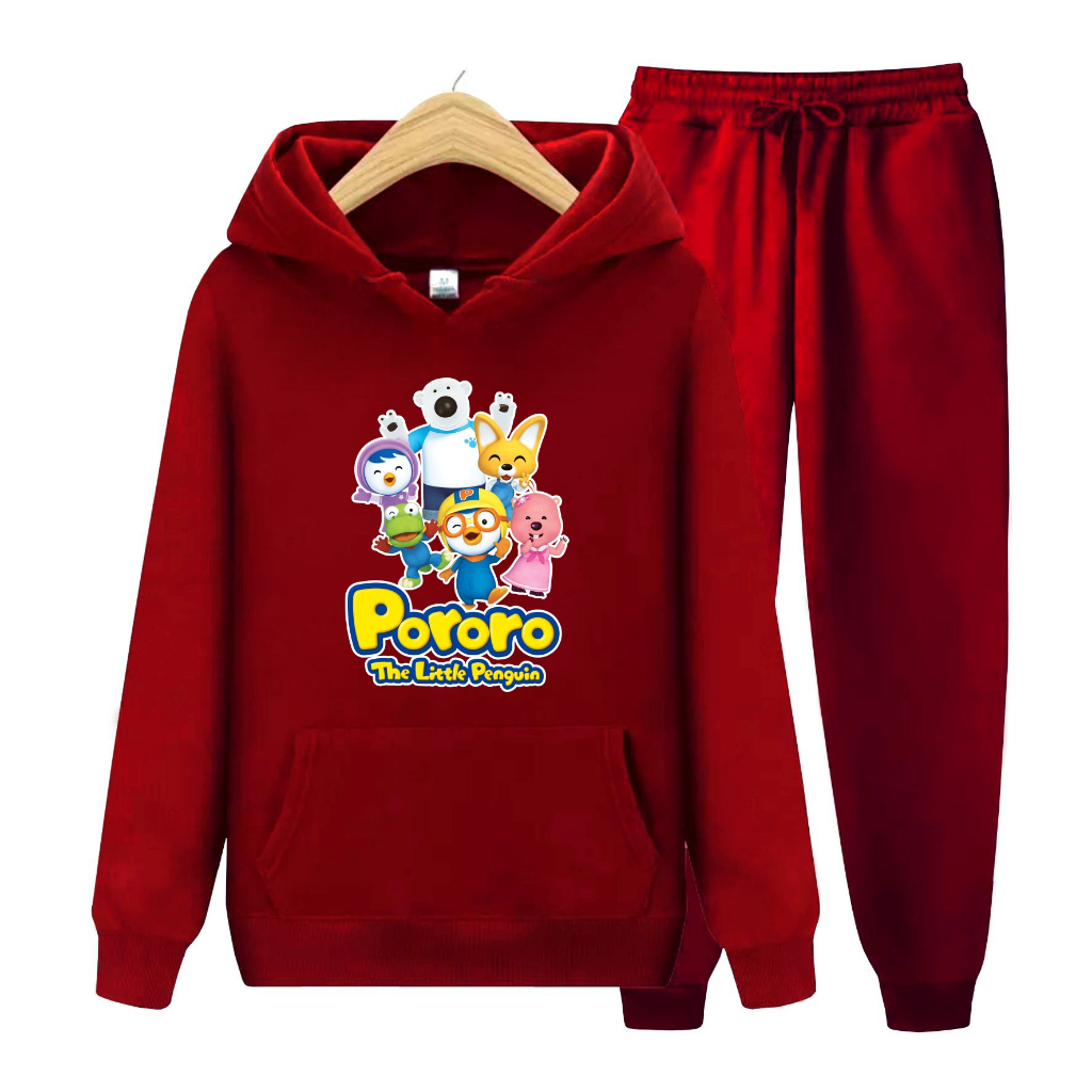 FenishaStore PORORO The Little Penguin Sweater Hoodie Anak Atasan Dan Setelan Usia 4-14 Tahun Bisa Bayar Ditempat COD