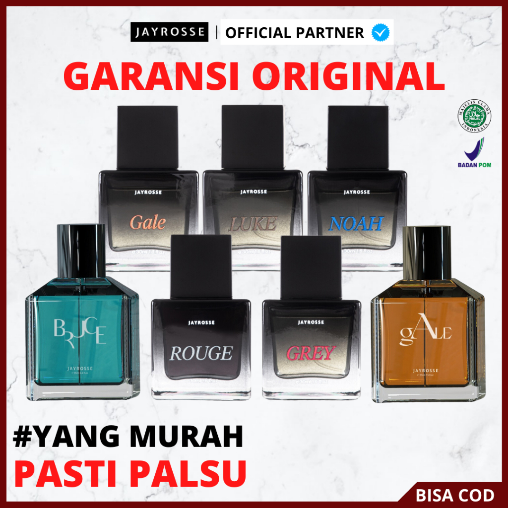 [ Agen Resmi ] JAYROSSE Perfume Grey Rouge Noah Luke Eau De Perfume, Parfum Jayrose Pria 30ml Original