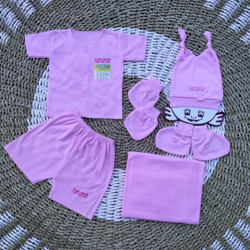 SET Lengkap Baju Bayi Baru Lahir Perempuan Lengan Pendek Paket Hemat 6 PCS talitababywear