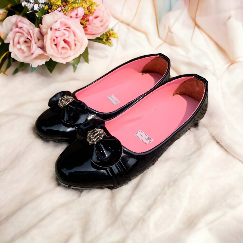 NANDA COLECTION-SEPATU FLATSHOES ANAK USIA 5-10 TAHUN/SEPATU FLAT PITA EMAS TERBARU