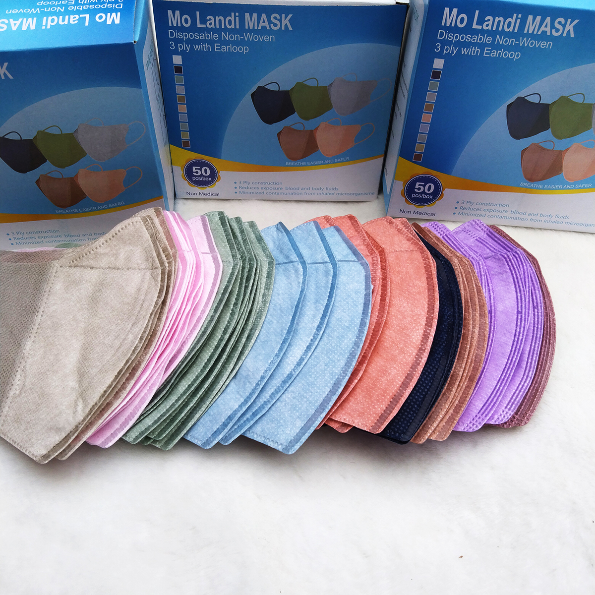 MASKER DUCKBILL  WARNA WARNI ISI 50 PCS MASKER DUCBILL WARNA 3 PLY  MURAH  | MASKER DUCKBILL EARLOOP MURAH