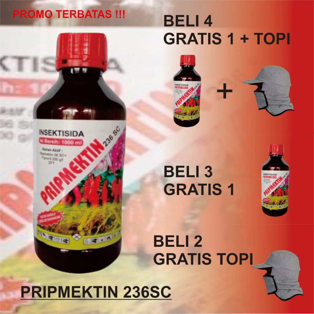PRIPMEKTIN 236SC 500ML insektisida/Abamektin/Fipronil/zpt/abacel/amistartop/filia/pupuk