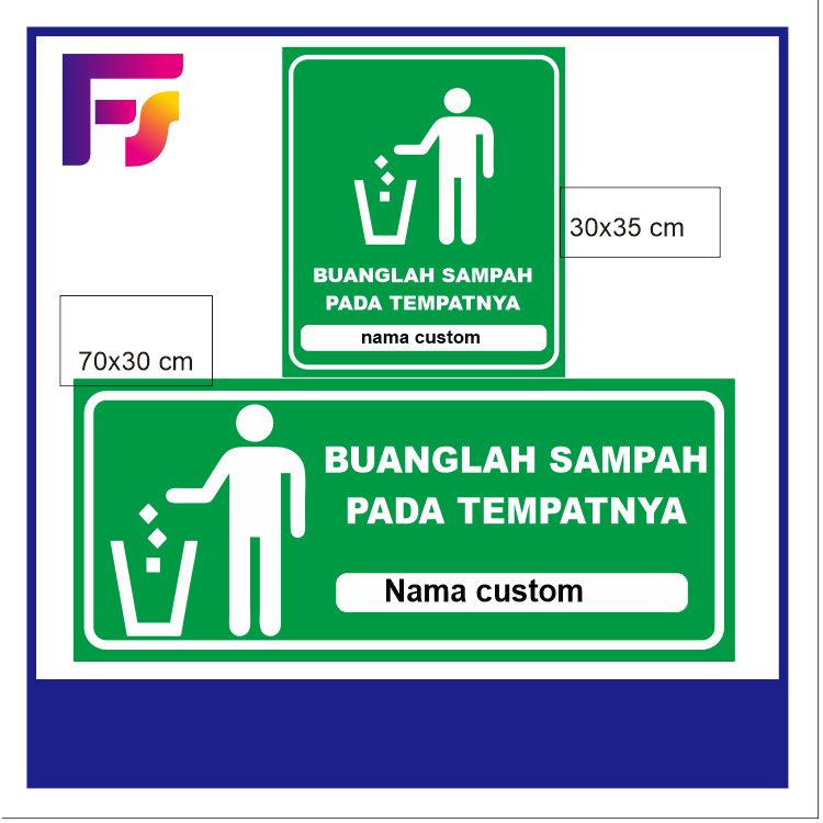 

stiker buang sampah pada tempatnya bisa custom text