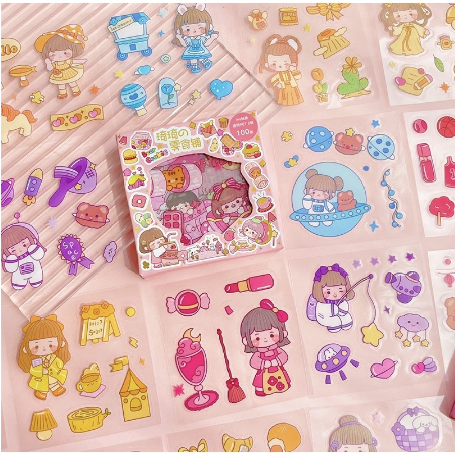 

Sticker Korea Lucu Motif Kartun Dekorasi Tempel Buku Botol Serbaguna