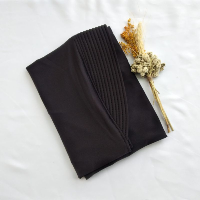 Hijab Bergo sport nutup dada // Hijab sport volly jumbo jersey premium-hitam