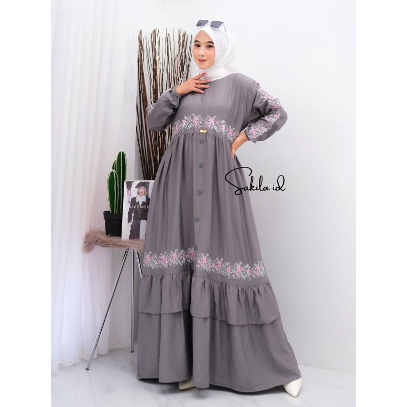 ALEZA DRESS / GAMIS BORDIR / DRESS POLO LINEN / GAMIS POLO LINEN BORDIR / GAMIS LEBARAN MURAH