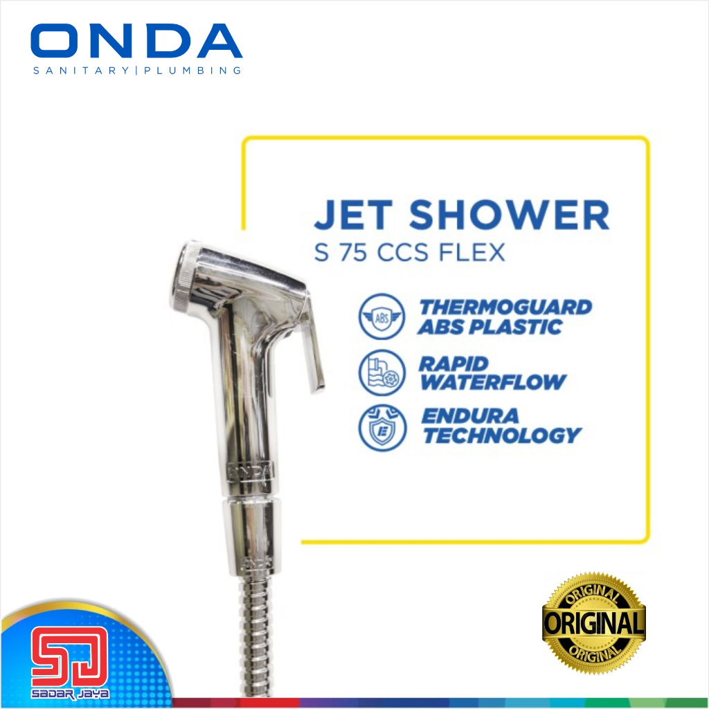 ONDA S 75 CCS FLEX Jet Shower Cebok Flexible Hose Bidet Spray Chrome Selang Fleksibel 1/2&quot;