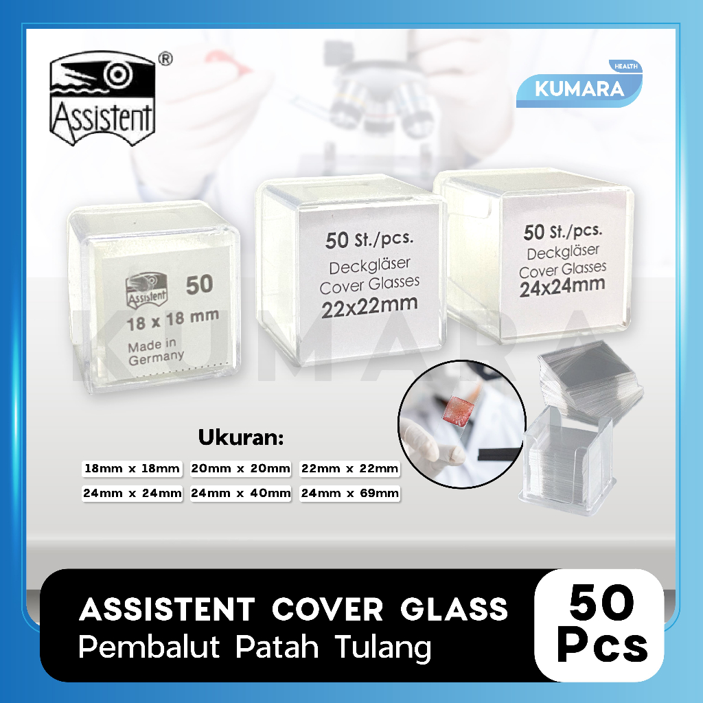 ASSISTENT - Cover Glass / Deck Glass Microscope Deck isi 50's