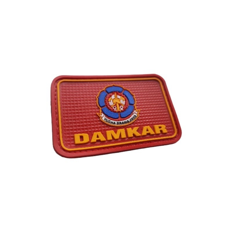 Emblem Patch Rubber Karet Logo DAMKAR, Pemadam, FIRE FIGHTER, INDONESIA