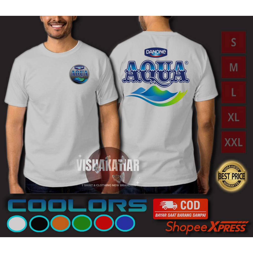 BAJU KAOS AQUA DANONE LOGO - KAOS DISTRO AQUA