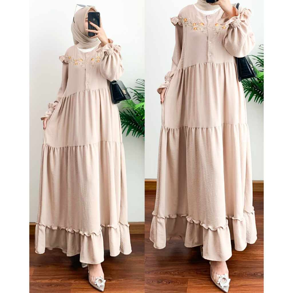 Nabila dress - dress busui / dress busui kekinian / dress busui frendly / dress busui jumbo / dress busui kondangan / dress busui kekinian korea / dress busui lebaran