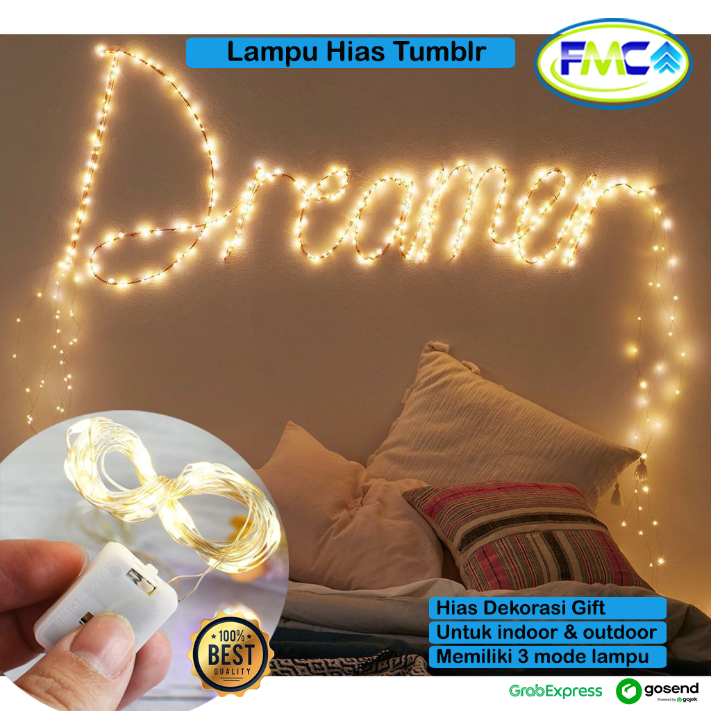 Lampu Hias Tumblr Led Kawat Hiasan Dekorasi Gift Light Tublr Tumbler Box Bucket Bunga Balon Fairy Import