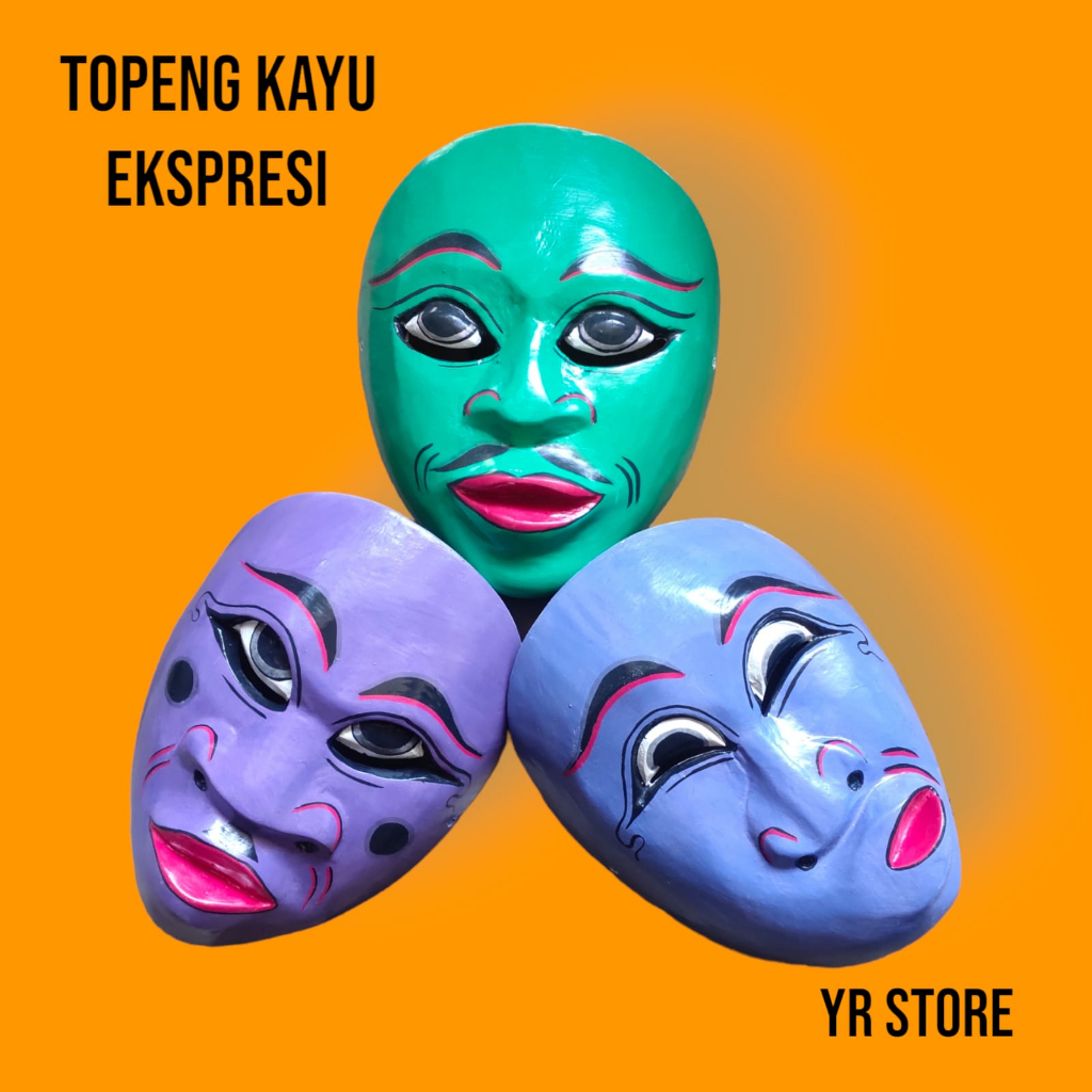 Topeng  TRADISIONAL Lucu EKSPRESI Wajah