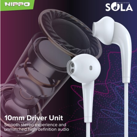 HIPPO Headset HANDSFREE SOLA STEREO WIRED Earphone