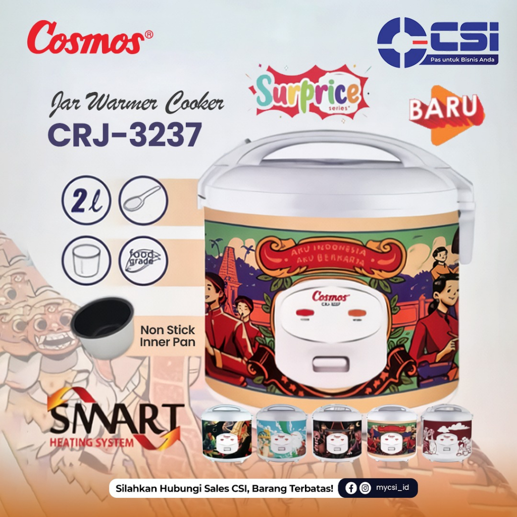 Cosmos Magic Com Rice Cooker 2 Liter CRJ 3237 CRJ3237 CRJ-3237