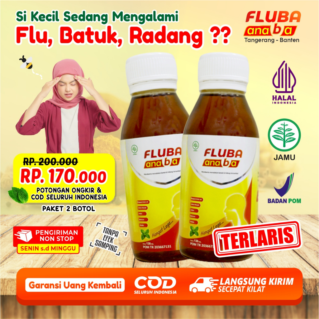 TERLARIS !! Madu Fluba Anaba - Atasi Masalah Flu, Batuk, Radang Tenggorokan, Amandel | BPOM Halal 100%