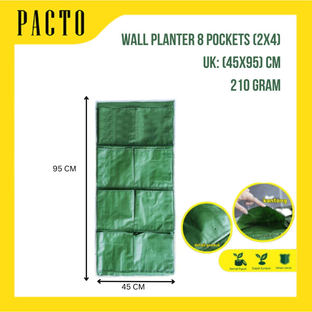 Wall Planter Bag 8 Kantong Pot Dinding Hijau Planter Bag Vertical