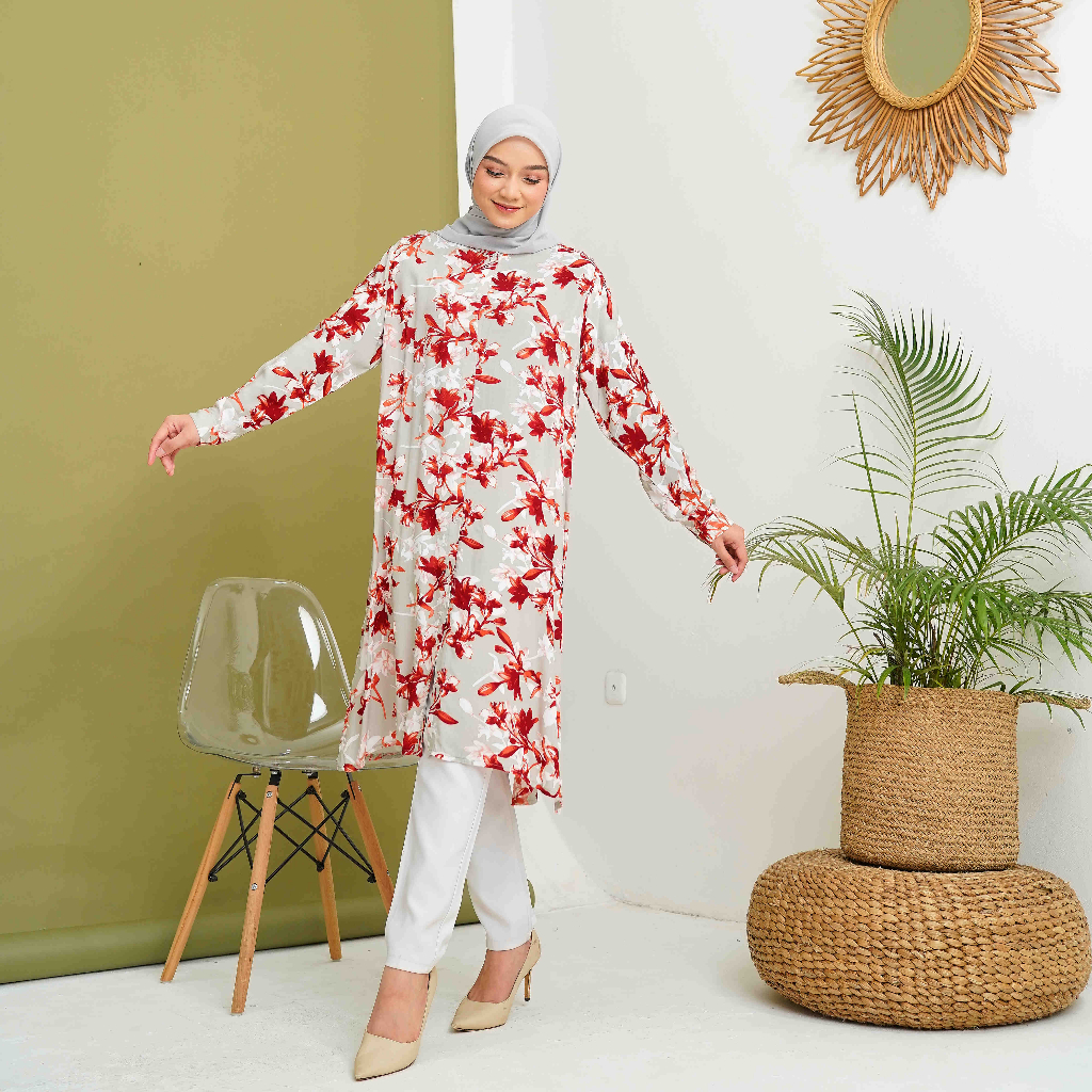 LONG TUNIK RAYON VISCOSE PREMIUM BUSUI/TUNIK RAYON MOTIF TERBARU SERI 2