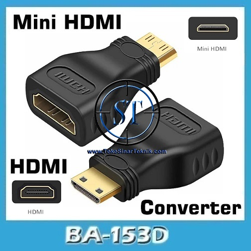 Mini HDMI to HDMI Converter Adapter Connector Converter Full HD 1080 BA-153D