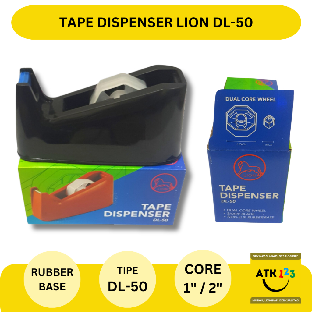 Tape Dispenser / Tempat Isolasi Roll Kecil Merk Lion DL-50