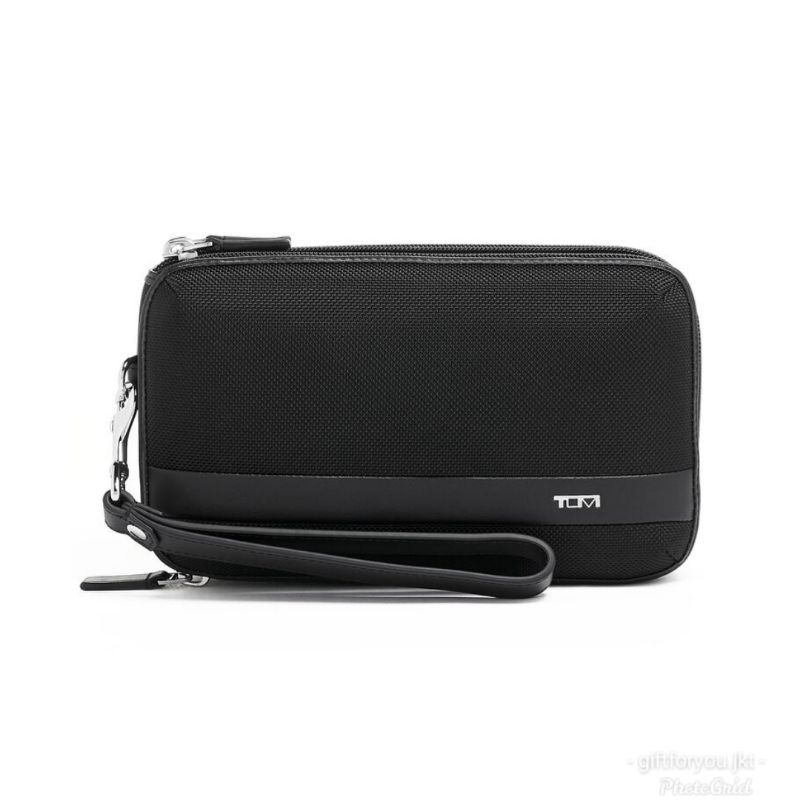 Tas Tumi Triple Zip Clutch ALPHA Black Hitam Casual Kasual Style Fashion Bag Branded Premium Collect