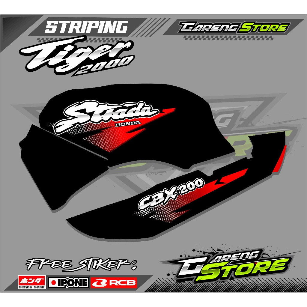 STRIPING VARIASI TIGER 2000 /  STICKER LIST VARIASI HONDA TIGER LAMA